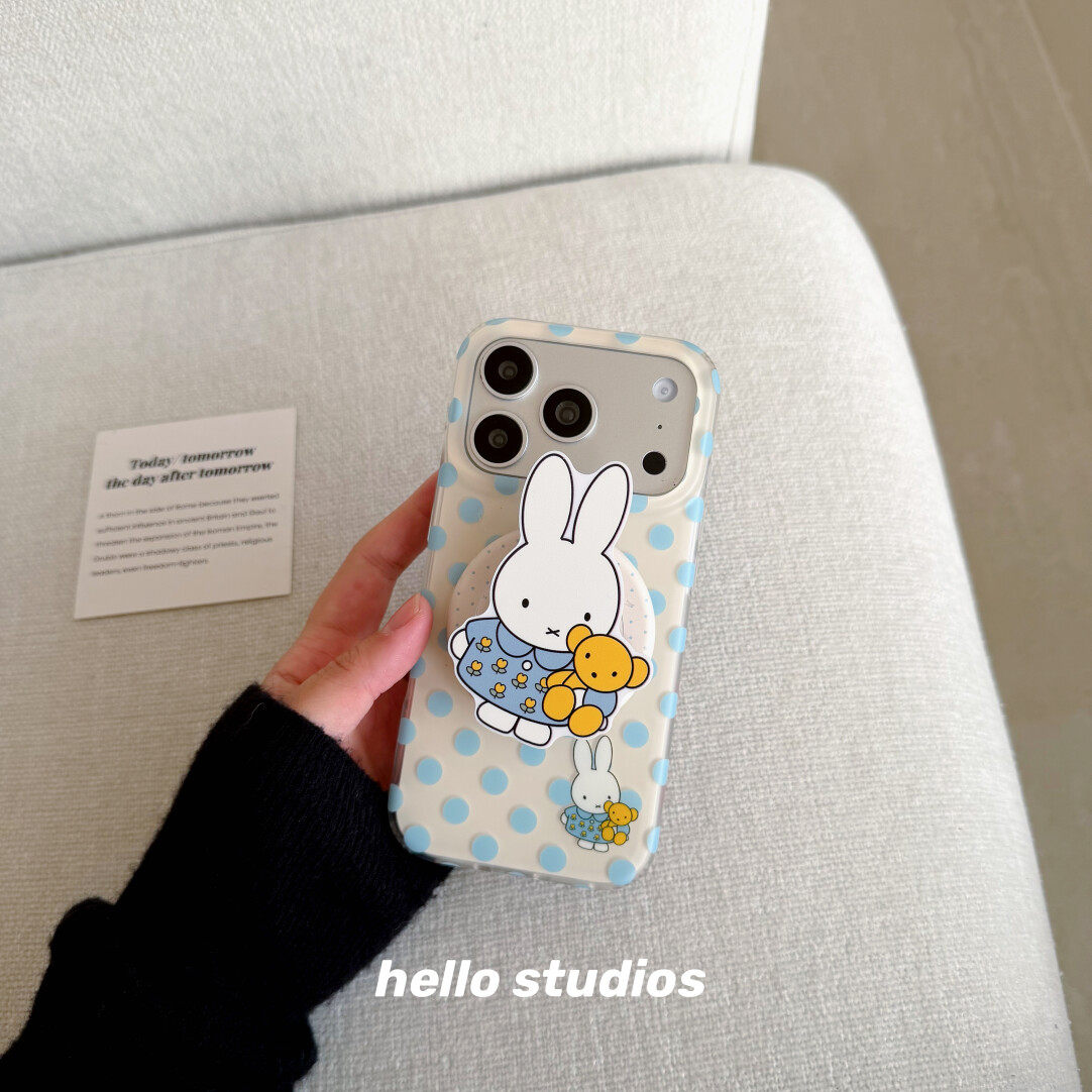 卡通蓝波点米菲兔小熊磁吸支架适用苹果17promax新款iPhone16promax手机壳17小众14Pro可爱13少女15Pro保护套,3C数码配件,手机保护套/壳,淘宝优惠券,粉丝福利购,淘宝优惠卷