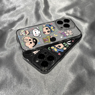 日系卡通超人小新表情适用iphone17promax苹果17手机壳15pm小众创意14透明13情侣16promax高级感17全包保护套