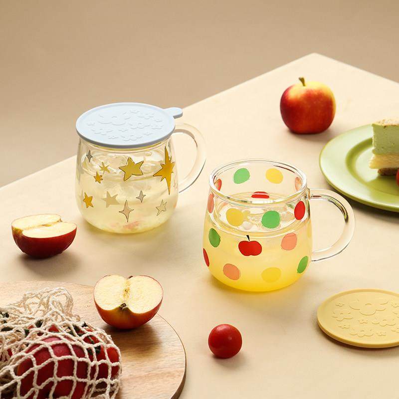莲花家泡茶杯茶水离玻璃茶滤杯女士专用带盖夏分季喝波点与星居水,餐饮具,玻璃杯,淘宝优惠券,粉丝福利购,淘宝优惠卷