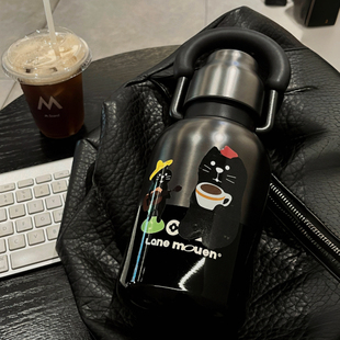 杯子保温杯大容量水杯2024女生新款 章鱼小姐 高颜值保温户外水壶