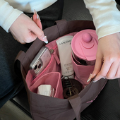 章鱼小姐单肩手提两用通勤小布袋内置水杯位隔层硬挺小个子托特包