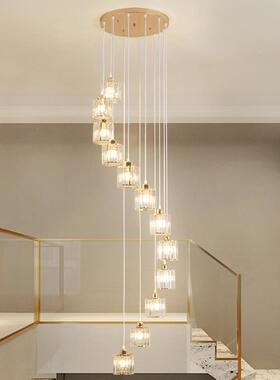 楼HSL-5986简梯吊灯长吊灯复式轻北欧现代阁约别墅楼奢网红旋转楼