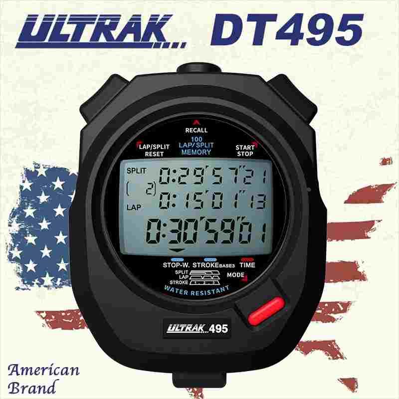 电子秒表DT495定尔志ULTRAK奥赛克100道3排显示计时器田径训练