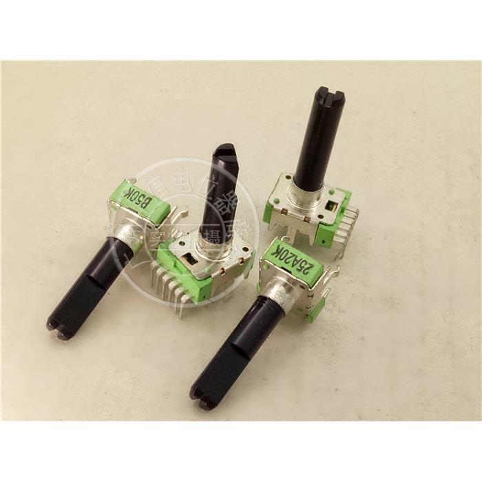 ALPHA 142型立式双联电位器 (B50K中点) 25A20K  柄长26MMF 6脚