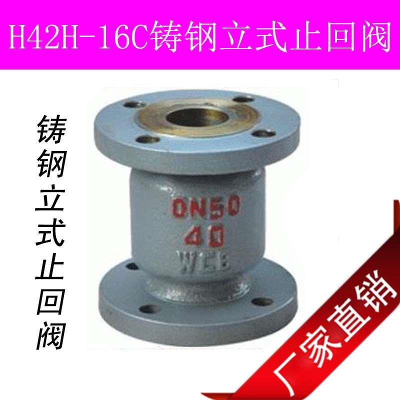 H42H-16C铸钢立式法兰止回阀 单向阀 逆止阀DN25 32 40 50 65 80