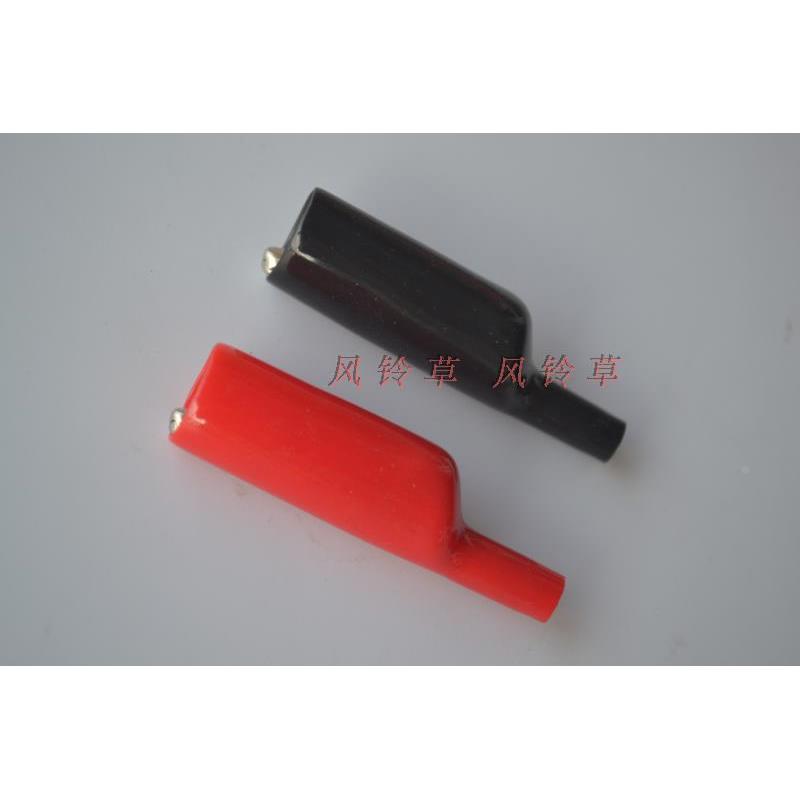 4MM香蕉头10A镀镍大号PVC全绝缘护套电源电池鳄鱼夹香蕉头孔焊线