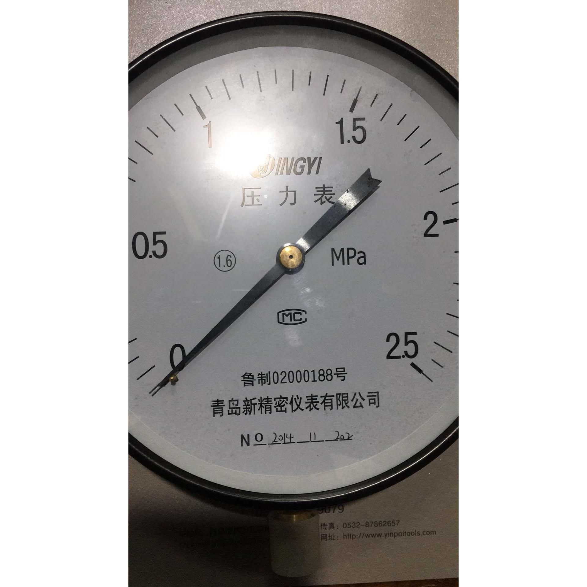 青岛新精密Y200 Y250表盘压力表 水压表 气压表