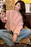 现货2024秋冬短款皮毛一体仿貂绒毛绒外套095-9112-P135-K208，女装短外套，浙宝095(原288A)