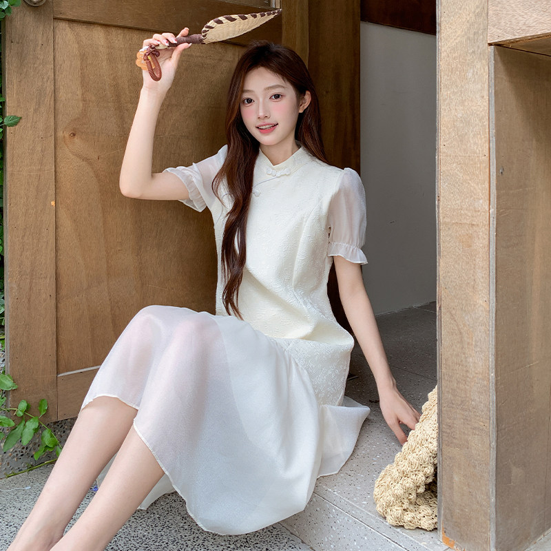 【已出货】2025夏装新款新中式盘扣旗袍连衣裙095-8220-P135-K198,女装连衣裙,浙宝095(原288A)