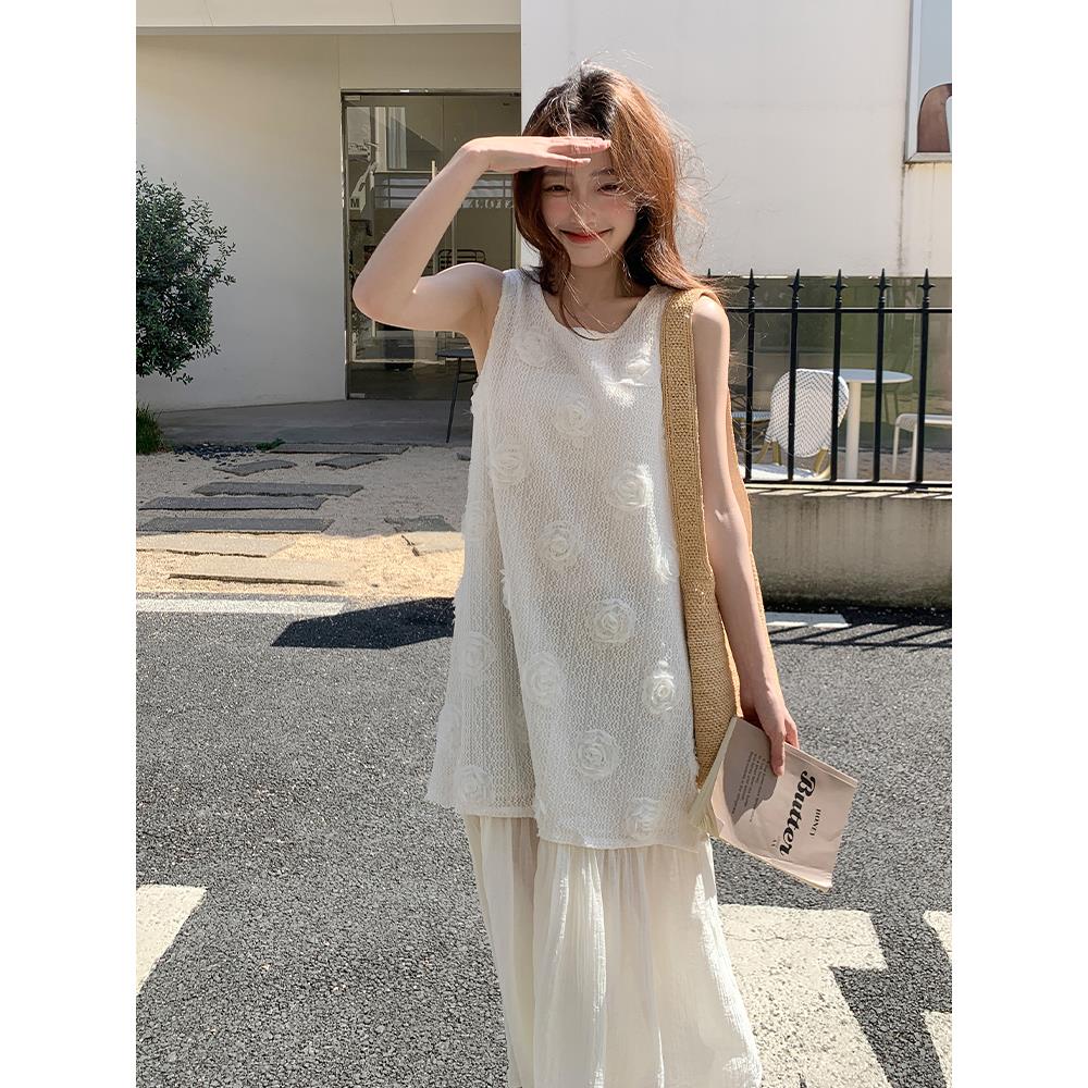 现货2025夏季新款剪花肌理感背心连衣裙095-8182-P125-K188，女装连衣裙，浙宝095(原288A)