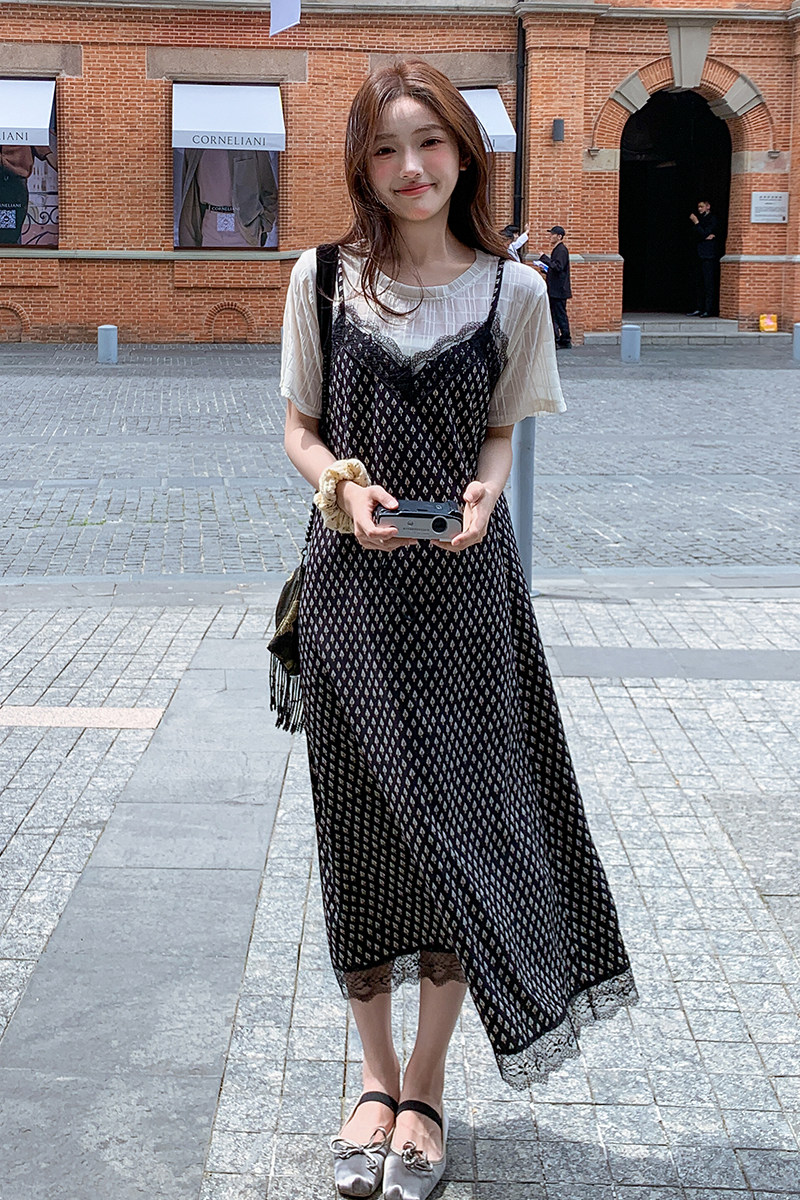 【已出货】2025夏季新款撞色拼接假两件连衣裙095-8191-P125-K188,女装连衣裙,浙宝095(原288A)