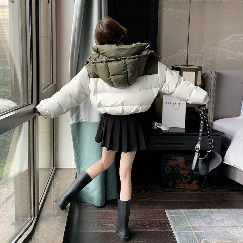 【现货】2024新款撞色拼接短款白鸭绒羽绒服095-932-P195-K298,女装羽绒服,浙宝095(原288A)