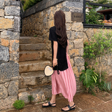 【现货】2025夏装开叉撞色上衣半身裙两件套095-8213-P145-K218，女装连衣裙，浙宝095(原288A)