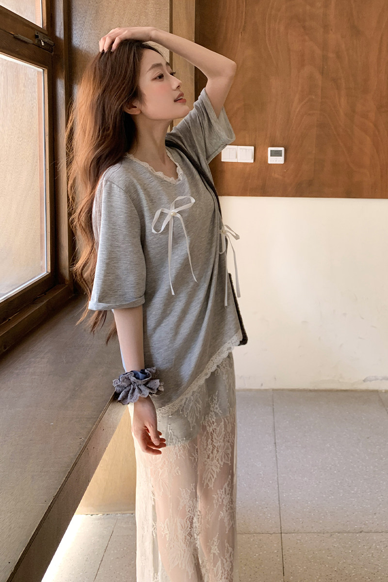 现货2025夏季新款蕾丝上衣半身裙套装两件套095-8176-P145-K218,女装套装/套裙,浙宝095(原288A)