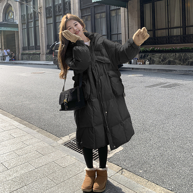 现货2023新款冬季中长款撞色连帽白鸭绒羽绒服095-952-P265K398,女装羽绒服,浙宝095(原288A)