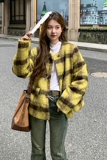90羽绒内胆带包包现货】毛呢格子小香风羽绒服095-960-P275K398，女装羽绒服，浙宝095(原288A)