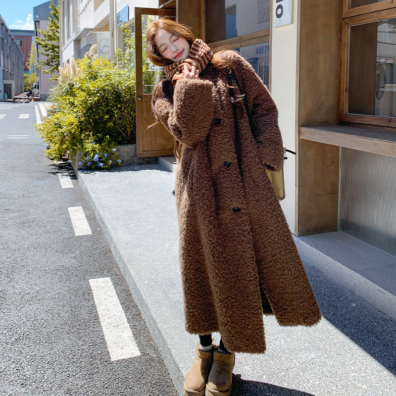 韩系高级感毛毛外套女2025冬季新款中长款皮毛一体加厚保暖上衣,女装皮草,浙宝095(原288A)
