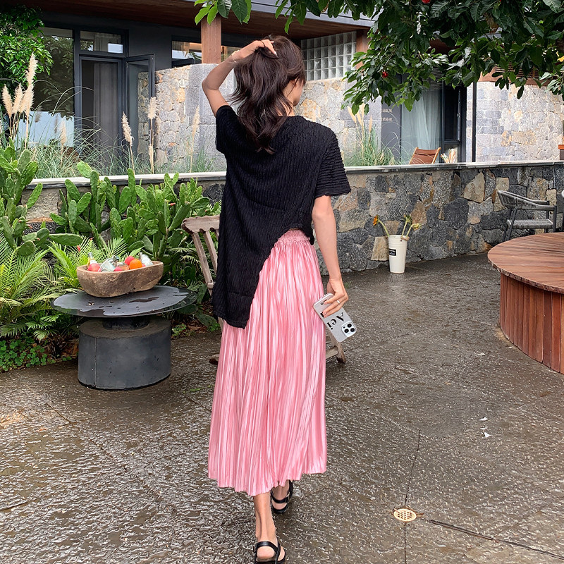 【现货】2025夏装开叉撞色上衣半身裙两件套095-8213-P145-K218,女装连衣裙,浙宝095(原288A)