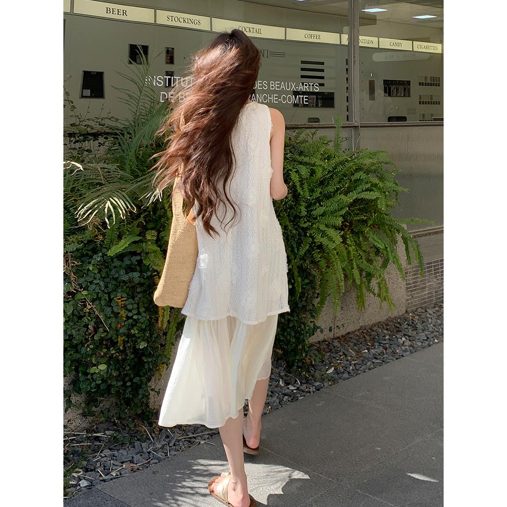现货2025夏季新款剪花肌理感背心连衣裙095-8182-P125-K188,女装连衣裙,浙宝095(原288A)
