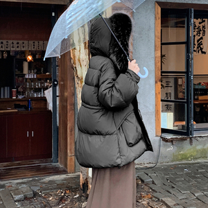 【现货】2024新款貉子大毛领工装白鸭绒羽绒服095-9175-P300-K458图片