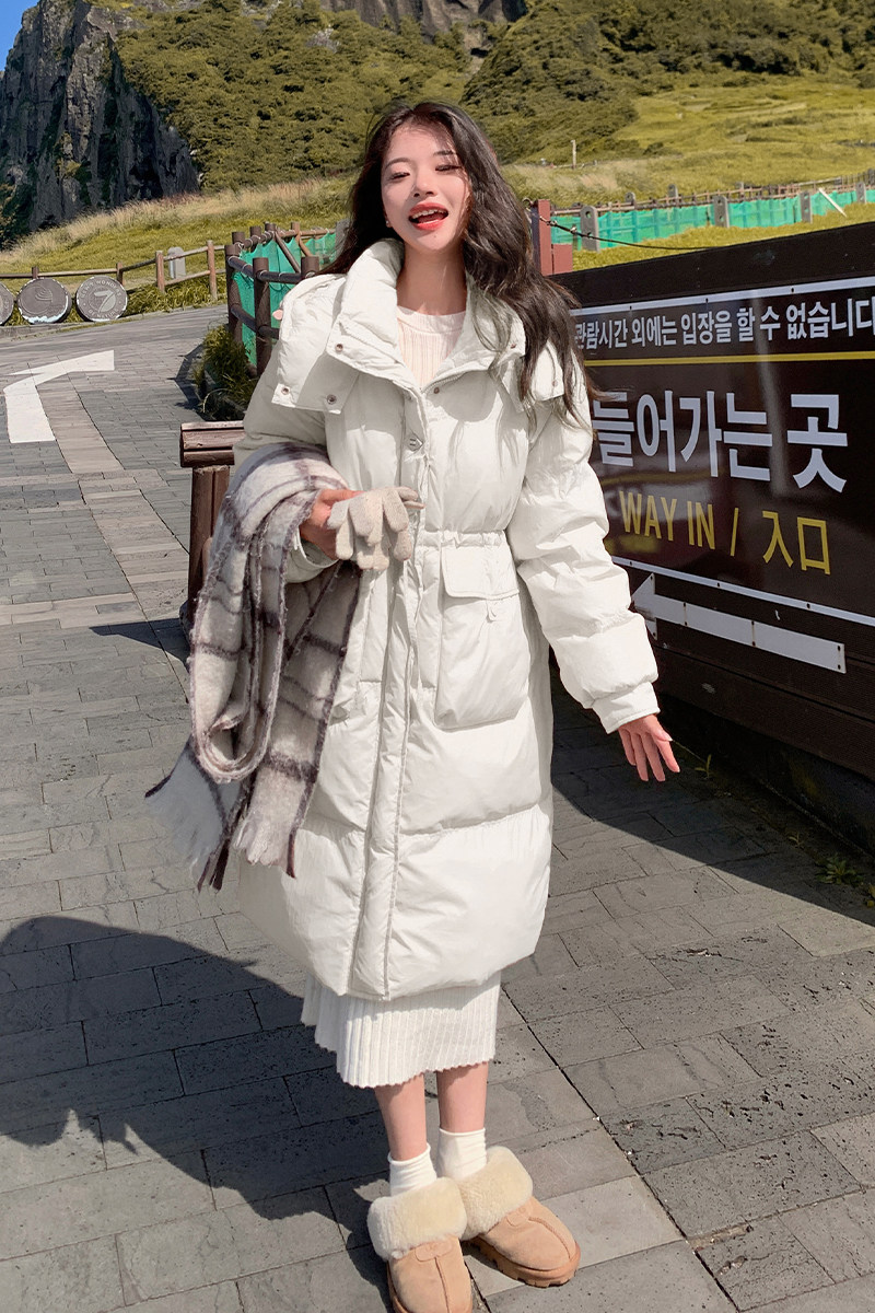 超好看羽绒服女小个子高级感长款洋气韩版温柔2024冬收腰慵懒外套,女装羽绒服,浙宝095(原288A)