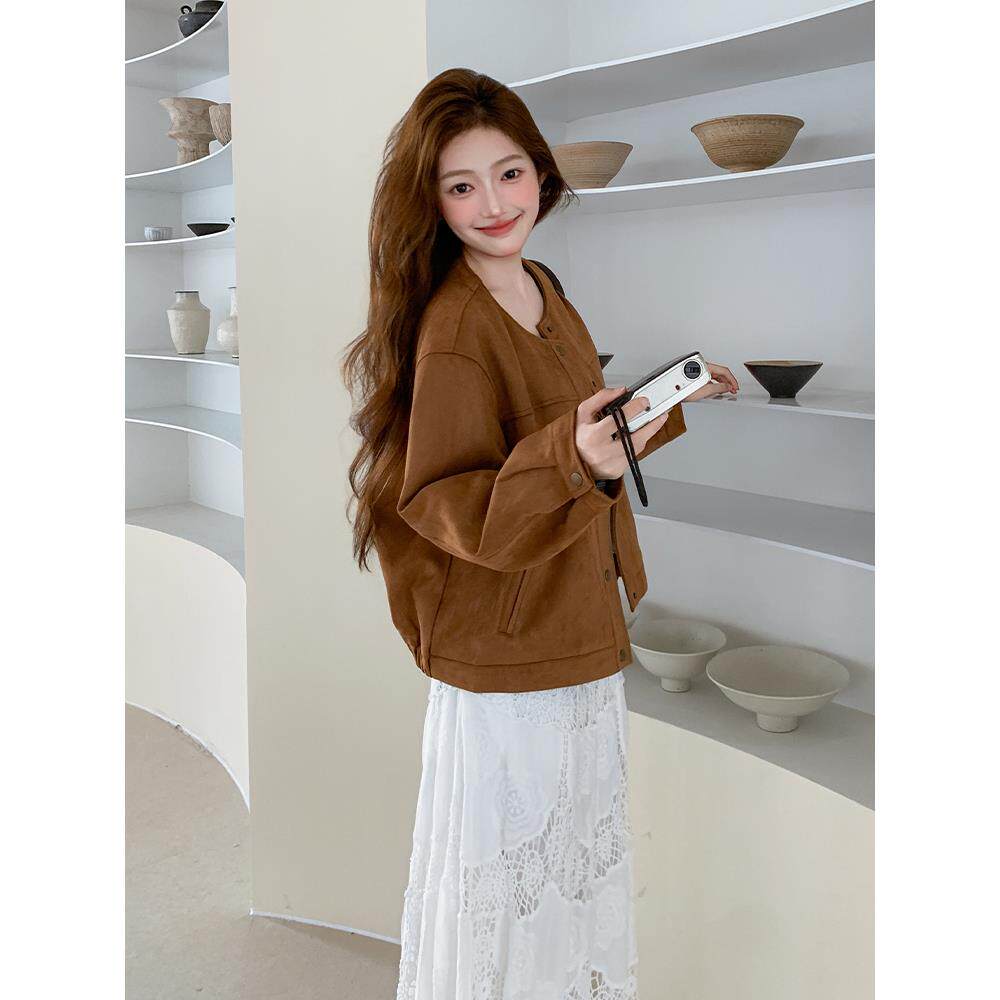 【9.23现货】2025秋季新款麂皮绒棒球服外套095-8271-P155-K228,女装职业装,浙宝095(原288A)