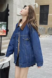 【现货】2023冬季新款90白鸭绒牛仔拼接羽绒服095-998-P275-K398图片