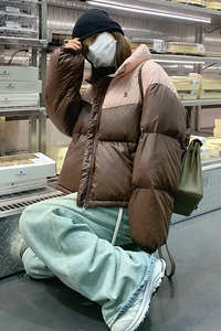【买家秀 现货】2024新款撞色拼接白鸭绒羽绒服095-985-P225-K338图片