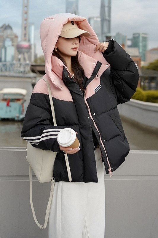 【现货】2024冬季短款撞色拼接白鸭绒羽绒服095-996-P215-K338,女装羽绒服,浙宝095(原288A)