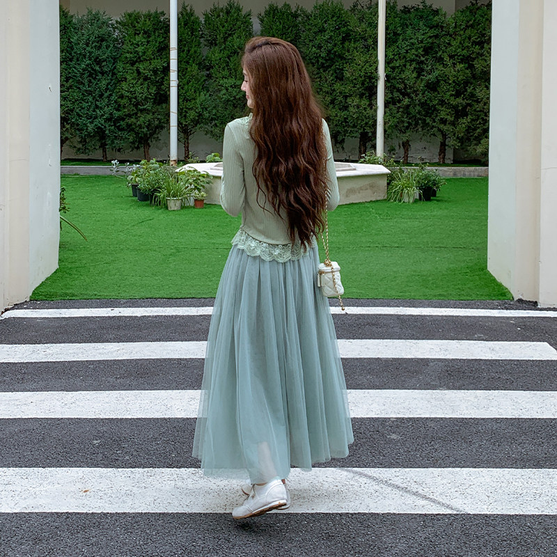 法式仙女风纯欲风时尚套装秋季女装长裙连衣裙夏季显瘦气质长袖,女装套装/套裙,浙宝095(原288A)