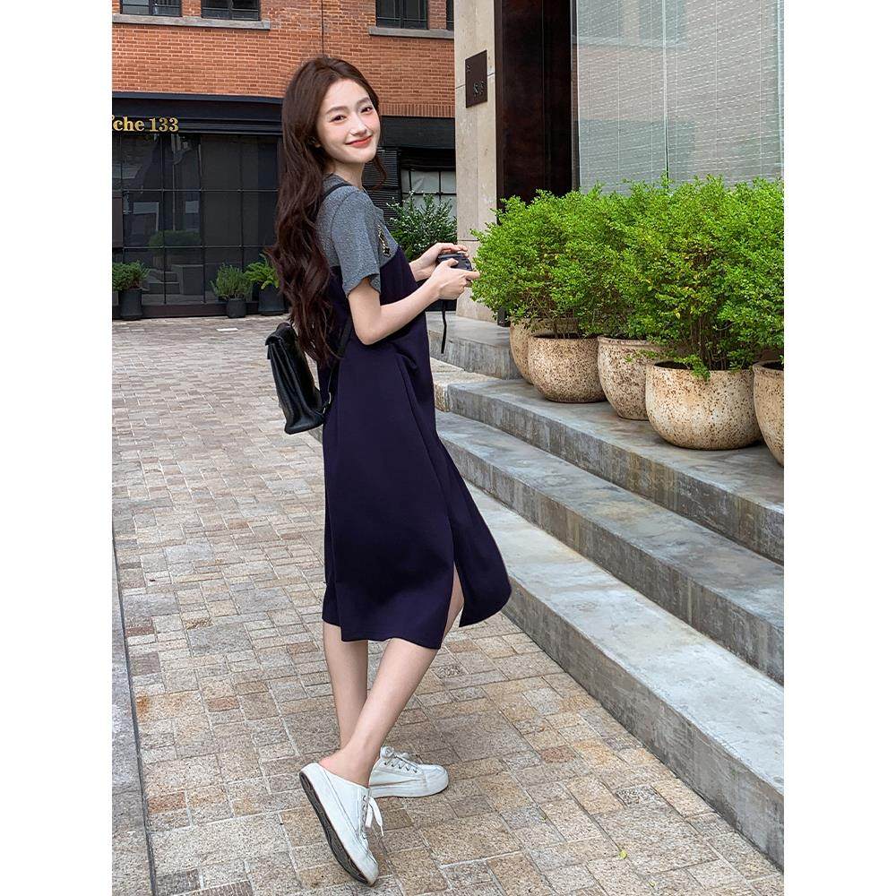 【已出货】2025夏装新款假两件针织连衣裙095-8190-P125-K188,女装连衣裙,浙宝095(原288A)