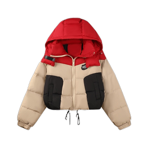 【现货】2024新款撞色拼接短款白鸭绒羽绒服095-932-P195-K298图片