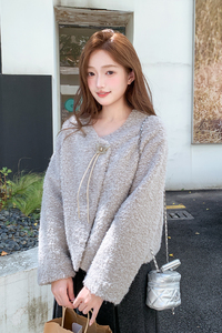 【现货】2025冬装新款蝴蝶扣皮毛一体外套095-8315-P195-K288图片