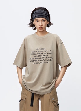 又见高山MetaMount 字母印花短袖t恤宽松男女同款高山系列