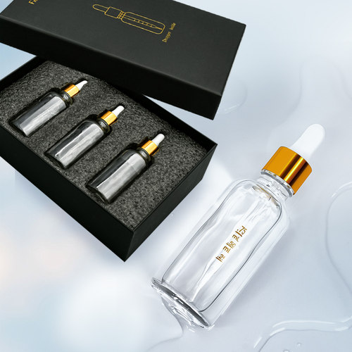 精油瓶透明玻璃小空瓶高档礼盒滴管分装瓶精华滴瓶化妆品