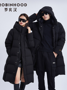 罗宾汉黑钻长款鹅绒羽绒服蓄热内里芯片科技-R038Y6933