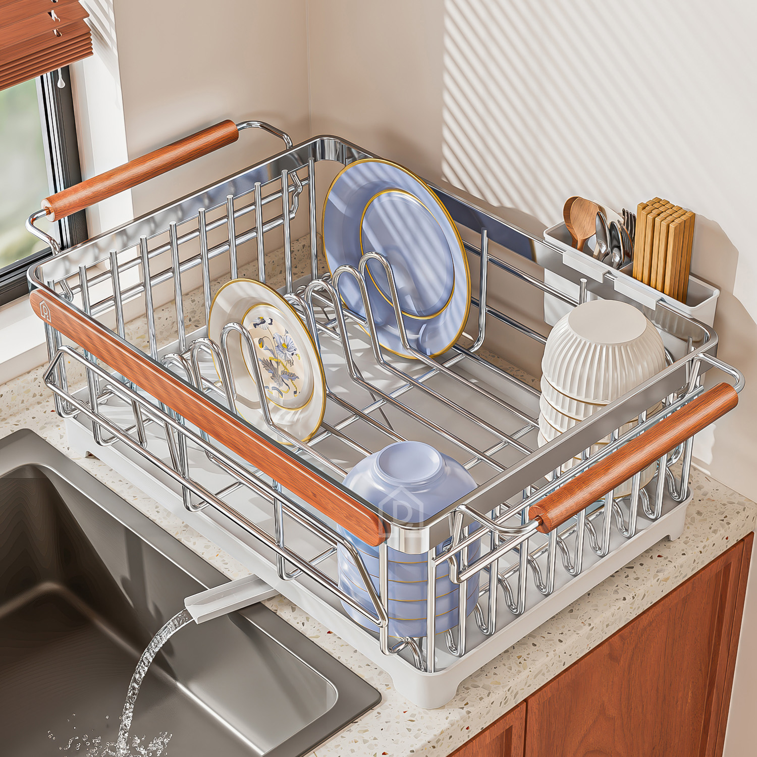 304不锈钢碗碟架厨房置物架台面碗架多功能水槽沥水架碗碟收纳架