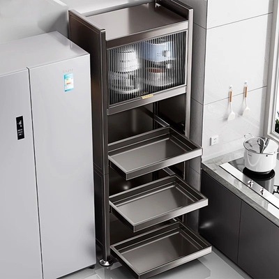 抽拉式厨房置物架多功能储物柜