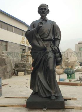 工厂玻璃钢仿铜华佗人物雕像历史人物树脂雕塑美陈摆件