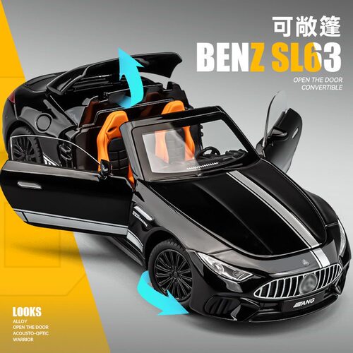奔驰SL63合金汽车模型仿真跑车