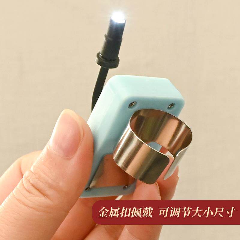 新款直销采耳师发光拇指灯工具洁耳专业手握灯耳勺USB可视手指灯