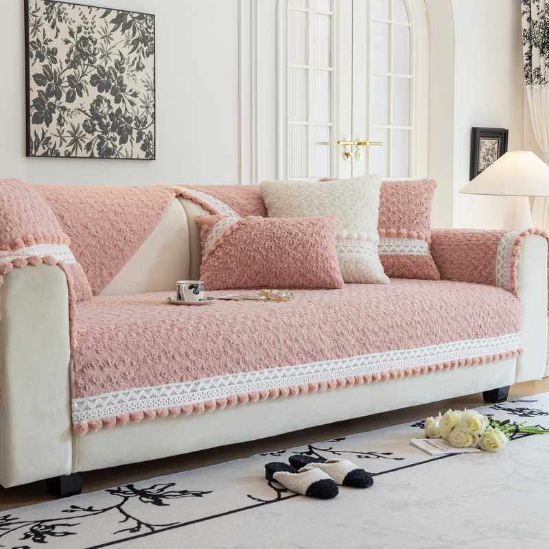 新款直销奶油风毛绒沙发垫四季通用防滑坐垫子轻法式全包皮沙发套,居家布艺,沙发垫,淘宝优惠券,粉丝福利购,淘宝优惠卷