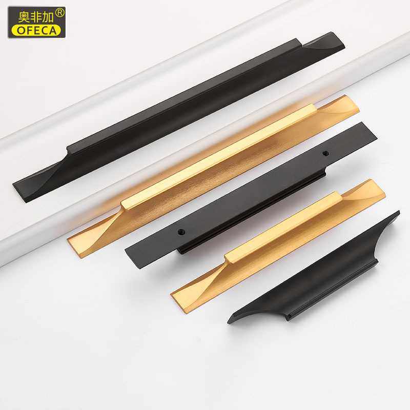 新款直销奥非加 现代简约欧式橱柜铝合金加长衣柜门把手 抽屉黑色,基础建材,隐形拉手,淘宝优惠券,粉丝福利购,淘宝优惠卷