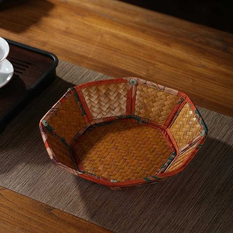 新款直销中式手工竹编水果盘家用客厅茶几水果篮零食盘干果盘桌面