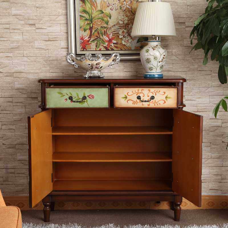 新款直销至高家具美式乡村家用门口鞋柜 进门玄关柜 彩绘装饰柜储,住宅家具,门厅/玄关柜/玄关架,淘宝优惠券,粉丝福利购,淘宝优惠卷