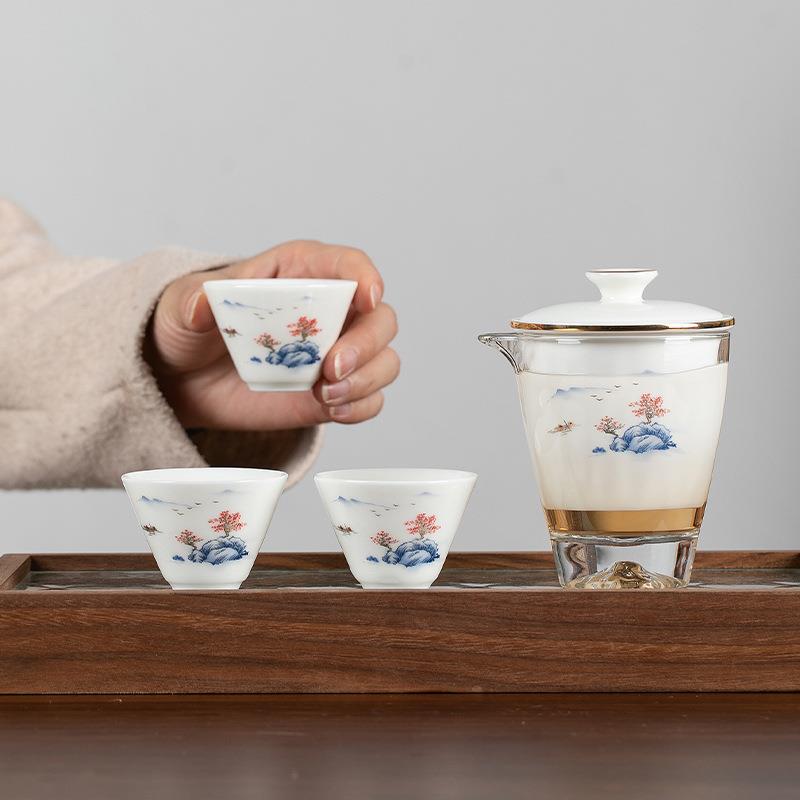 新款直销便携式旅行茶具套装简易户外包随身功夫泡茶壶茶杯出差旅
