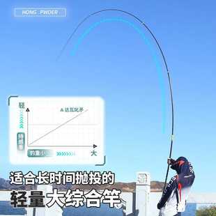新款直销巨鳍王钓鱼竿新款达瓦鱼竿台钓鱼竿超轻超硬19调大物杆综