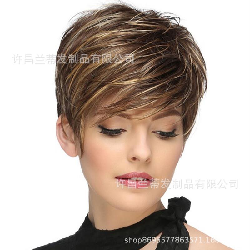 新款直销跨境欧美新款假发女士时尚气质百搭短发头套河南许昌专用