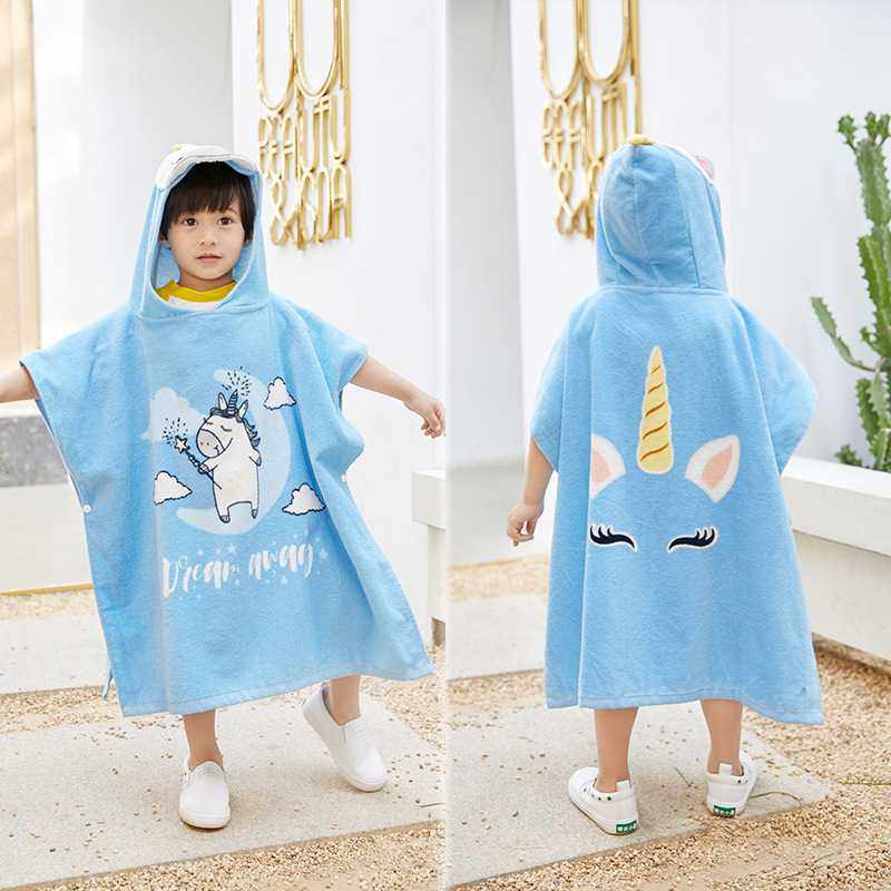 新款直销儿童斗篷浴巾连帽披风可爱卡通洗澡浴袍纯棉吸水抱被沙滩