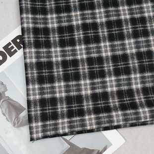 新款直销新款秋冬磨毛西装格子面料 TR弹力色织衬衫布 百褶裙格子